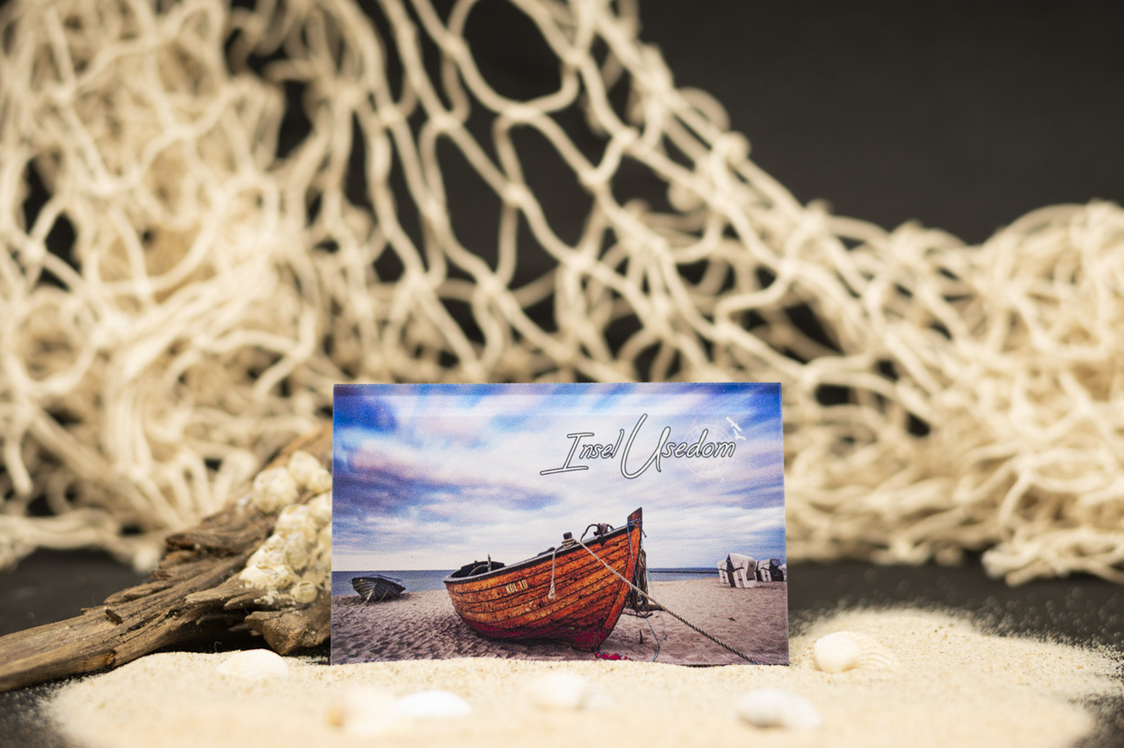 Fotomagnet Fischerboot Ostseestrand Stubbenfelde