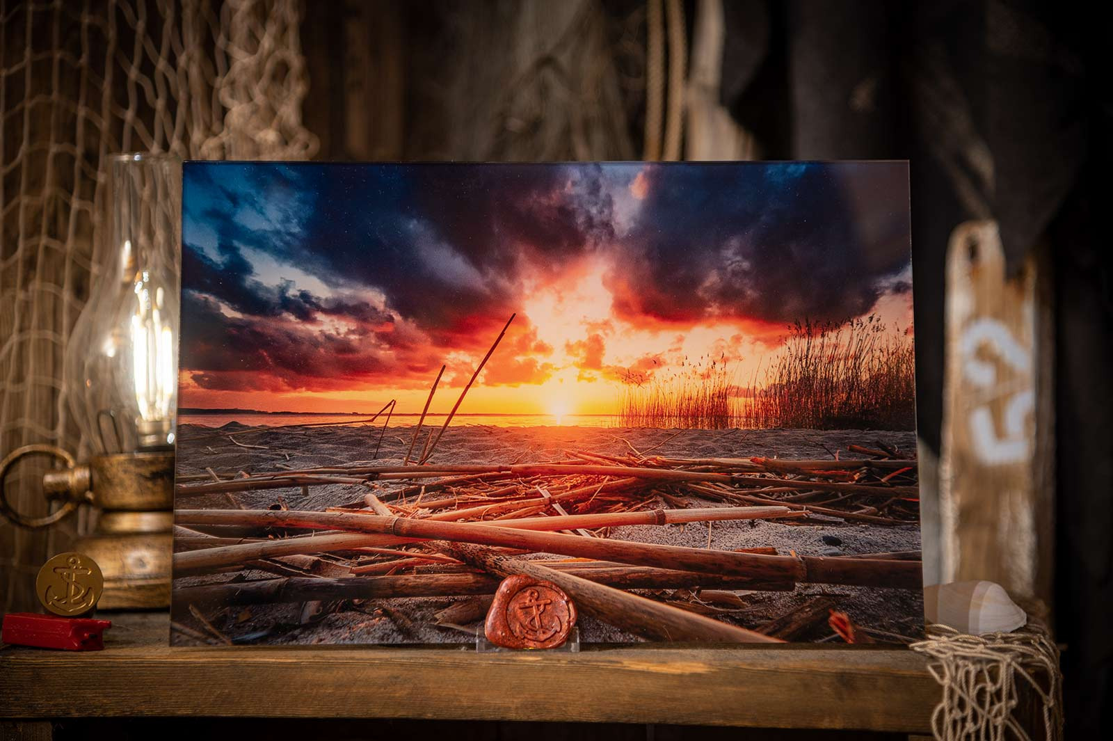 Achterwasser im Sonnenuntergang